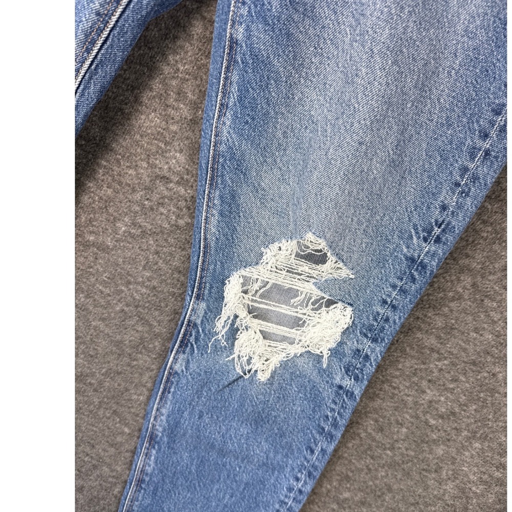 American Eagle Super High Rise Ankle Straight Distressed Jeans Blue Womens XS 00 - Picture 12 of 15
